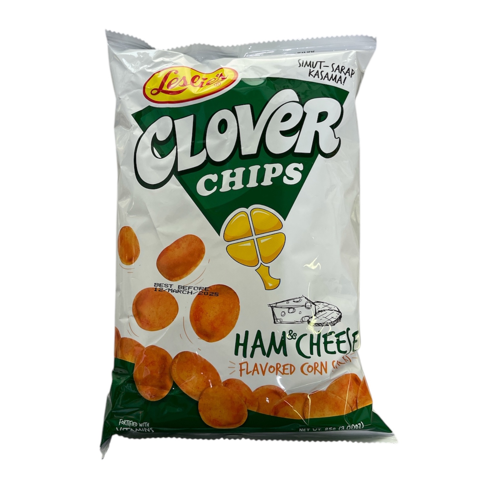 Leslie's Clover Chips Ham & Cheese 85g